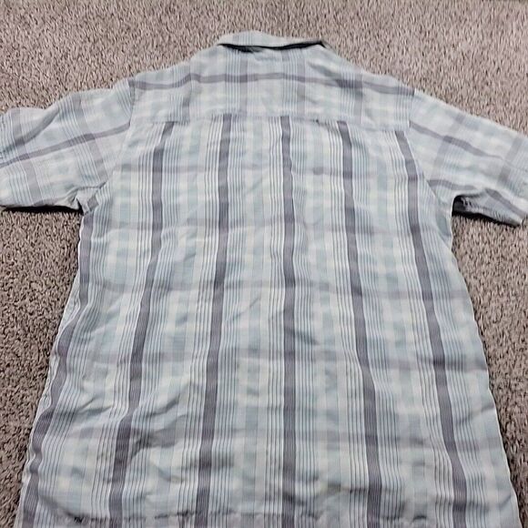 Columbia Shirt Mens XL Gray Blue Plaid Button Up Poly Modal Outdoors Hiking - Picture 8 of 8